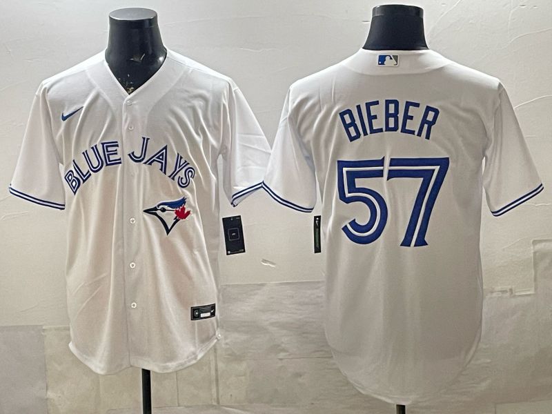 Men Toronto Blue Jays #57 Bieber White 2026 Nike Game MLB Jersey 001